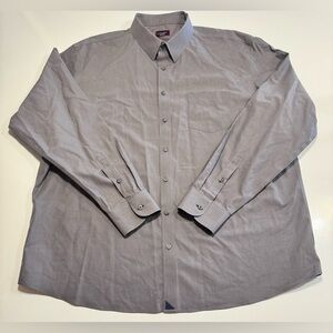 UNTUCKit Men Size 3XLT TALL Wrinkle Free Button Down Shirt Gray 100% Cotton